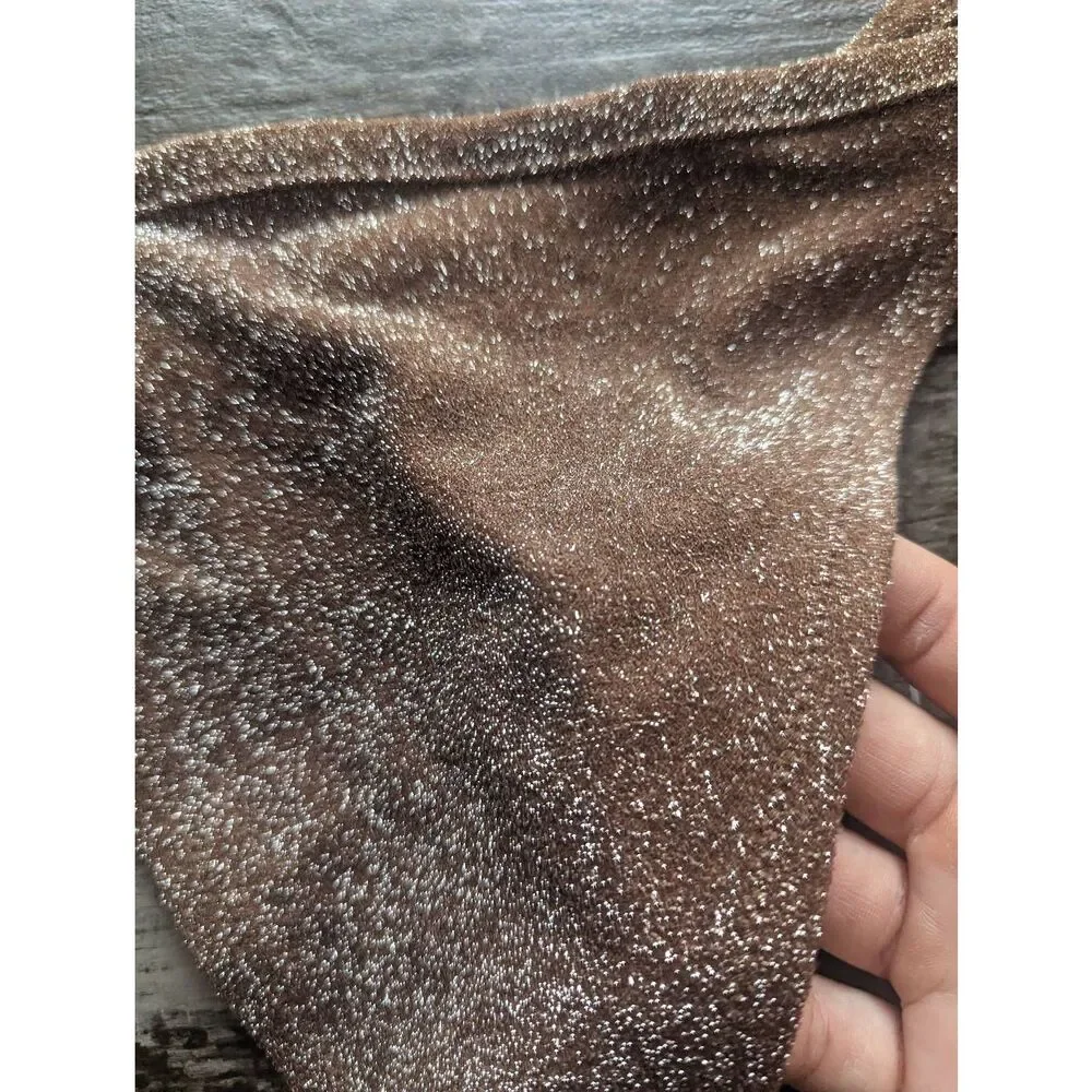 SKIMS Recycled Swim Glitter Bikini Bottom in Jasper